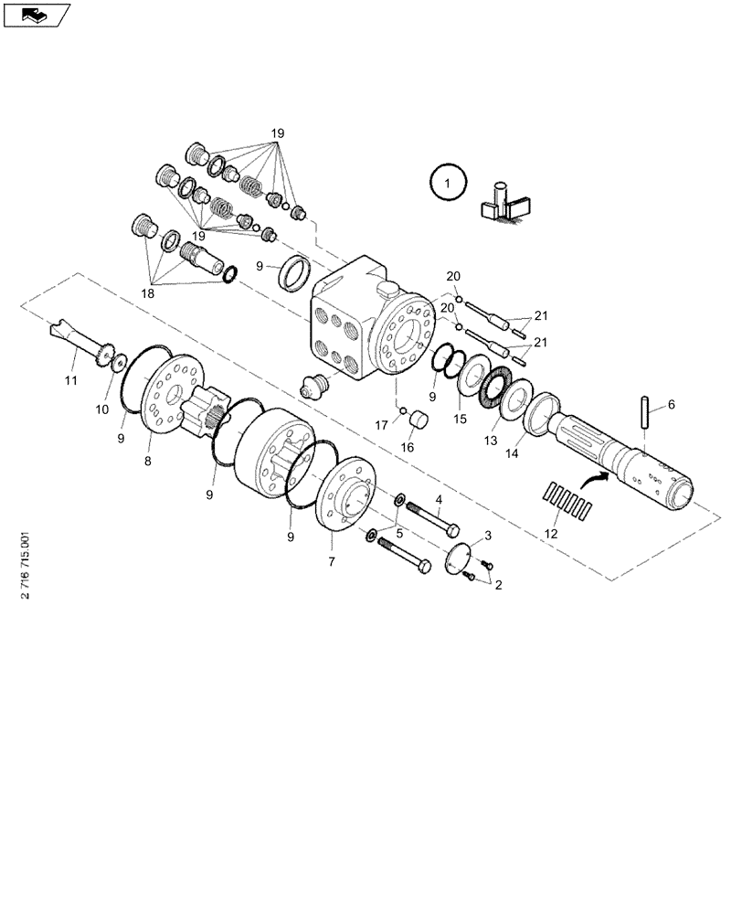 Схема запчастей Case 21D - (23.092[2716715000]) - STEERING VALVE (35) - HYDRAULIC SYSTEMS