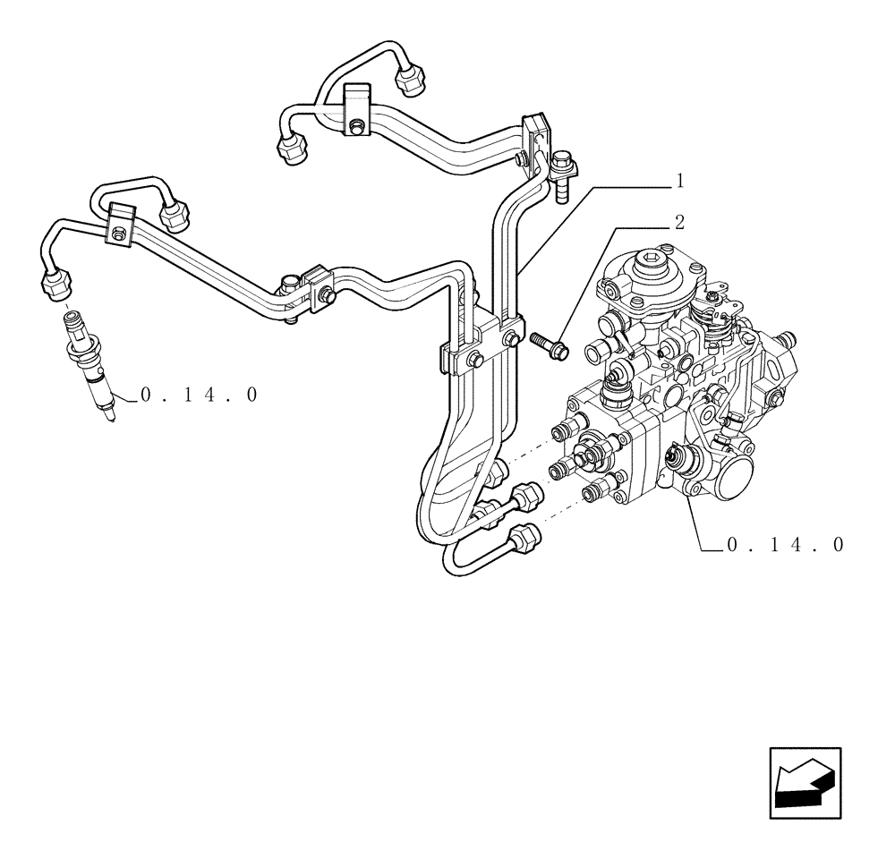 Схема запчастей Case TX742 - (0.14.9[01]) - INJECTION EQUIPMENT - PIPING (10) - ENGINE