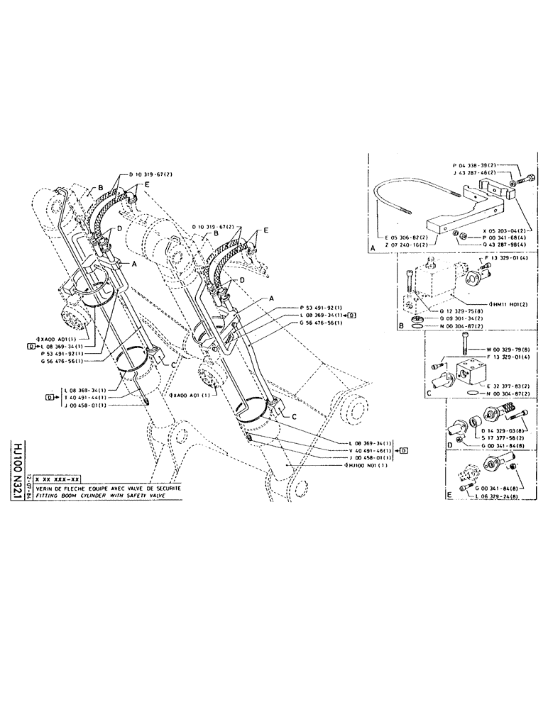 Схема запчастей Case 160CK - (171) - FITTING BOOM CYLINDER WITH SAFETY VALVE (07) - HYDRAULIC SYSTEM