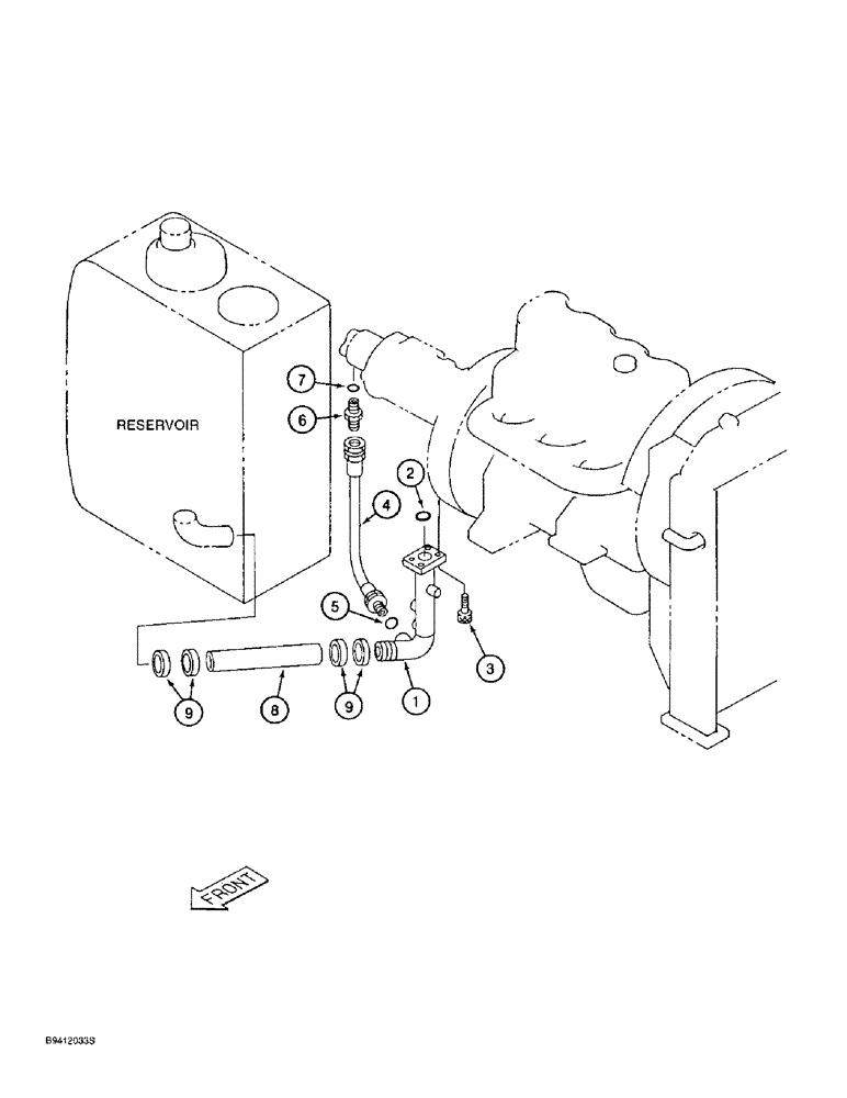 Схема запчастей Case 9010B - (8-006) - RESERVOIR TO PUMP SUCTION LINE (08) - HYDRAULICS