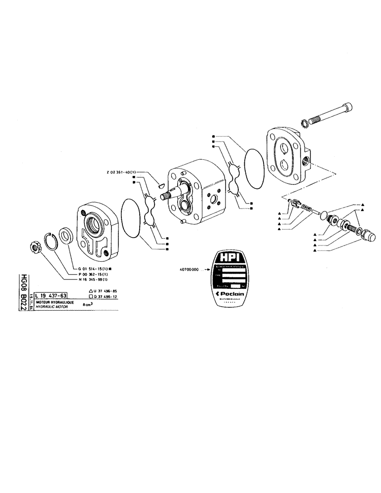 Схема запчастей Case 220 - (150) - HYDRAULIC MOTOR (07) - HYDRAULIC SYSTEM