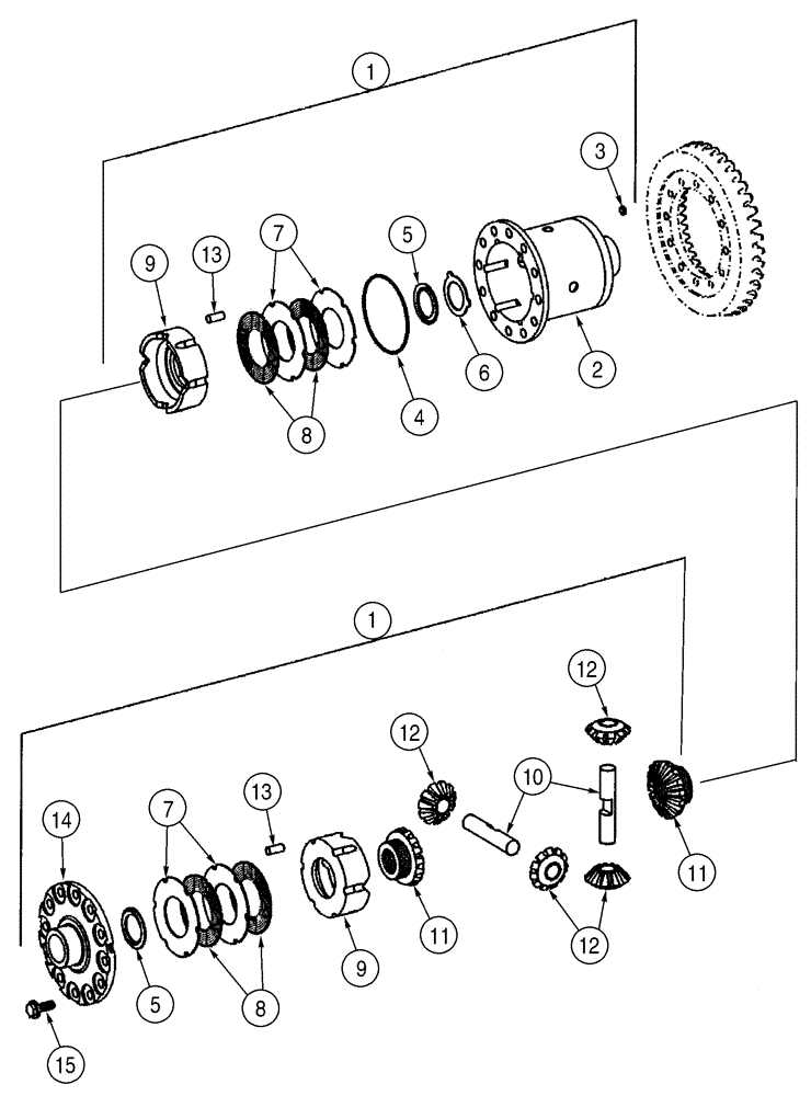 Схема запчастей Case 521D - (06-23C) - AXLE, FRONT - DIFFERENTIAL (06) - POWER TRAIN