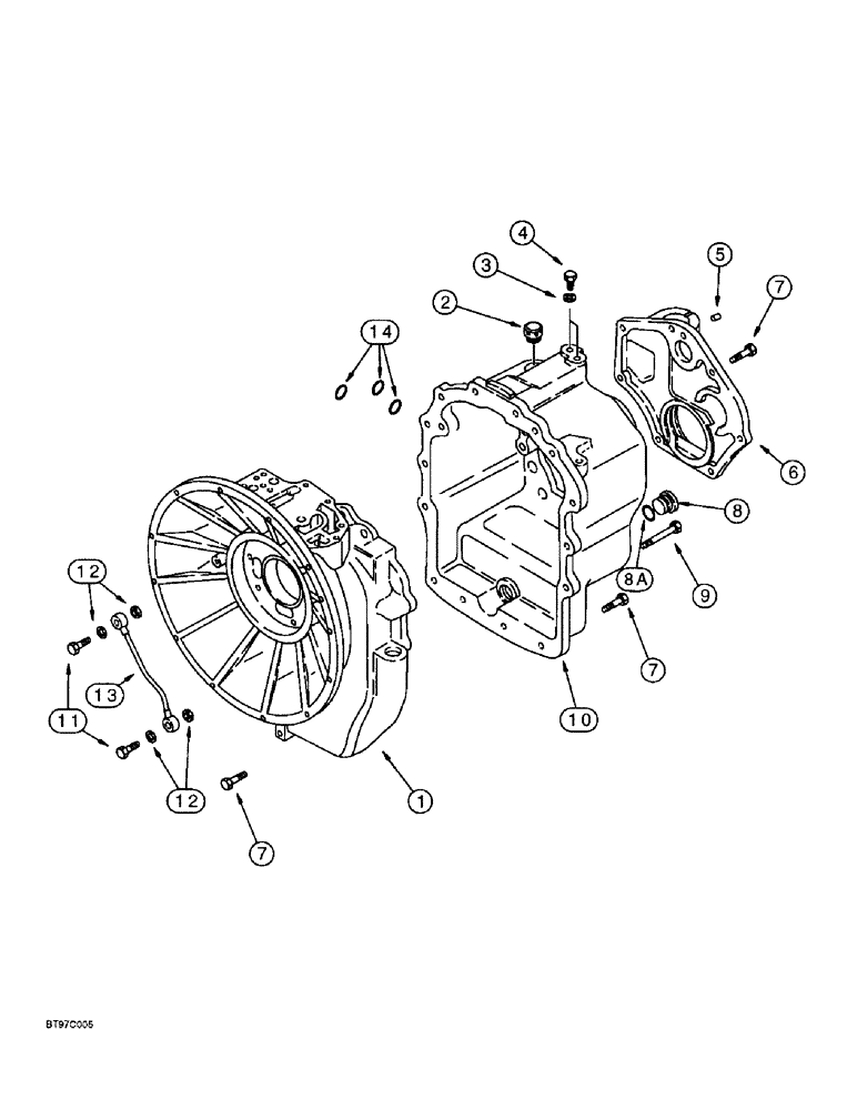 Схема запчастей Case 580SL - (6-26) - TRANSMISSION ASSEMBLY, TRANSMISSION HOUSING - TWO WHEEL DRIVE (06) - POWER TRAIN