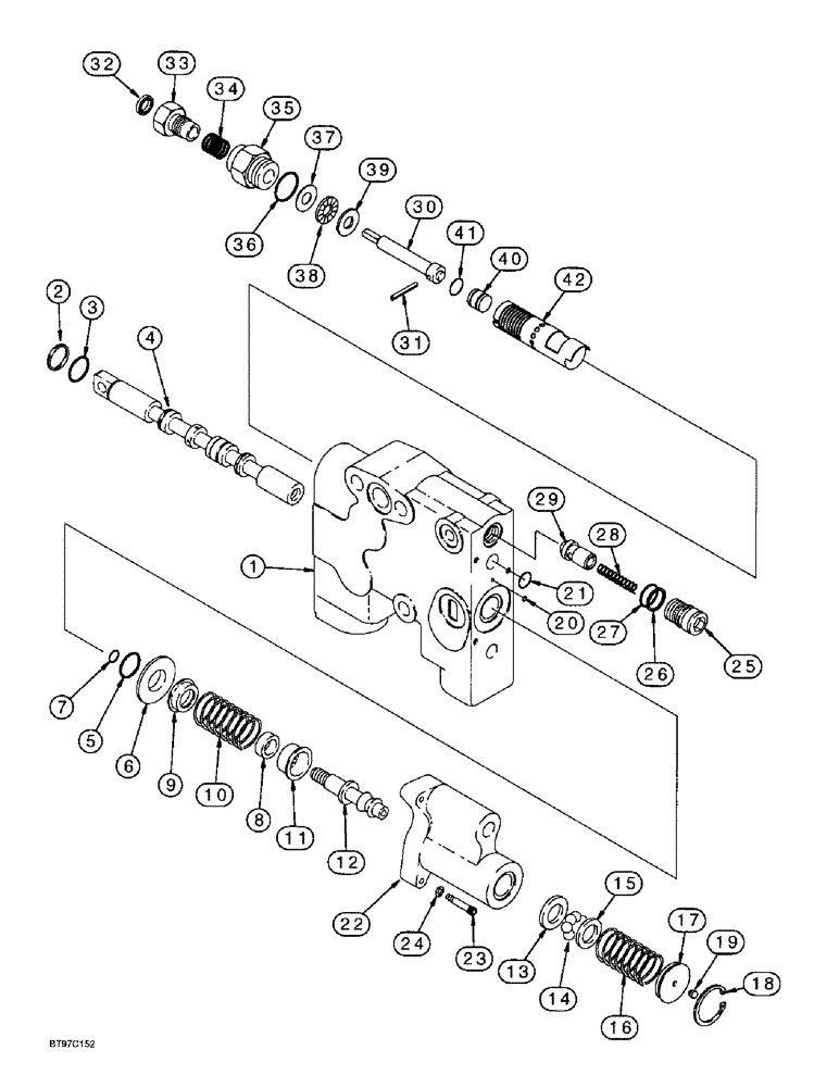 Схема запчастей Case 590L - (8-136) - AUXILIARY VALVE, BACKHOE SECTION (08) - HYDRAULICS
