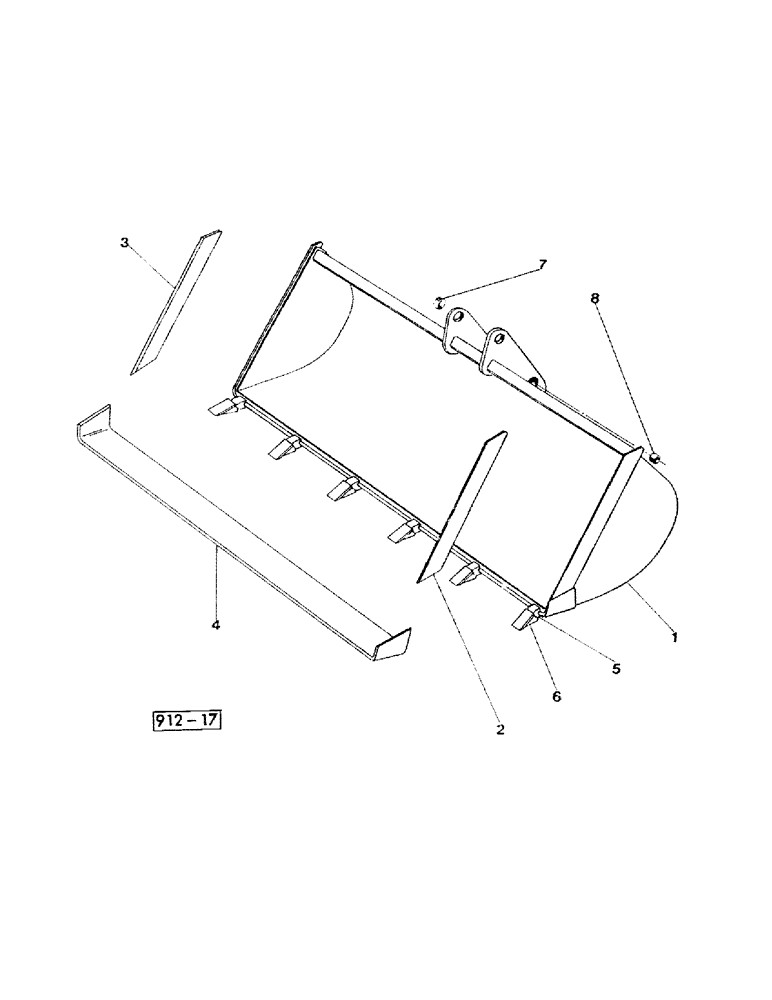 Схема запчастей Case 35 - (126) - BUCKET - DITCH CLEANING 