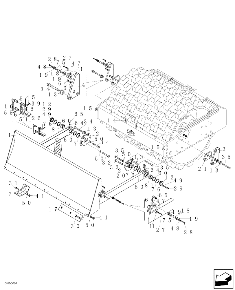 Схема запчастей Case SR15 - (12-027-00[01]) - DOZER BLADE - IF USED (09) - CHASSIS/ATTACHMENTS