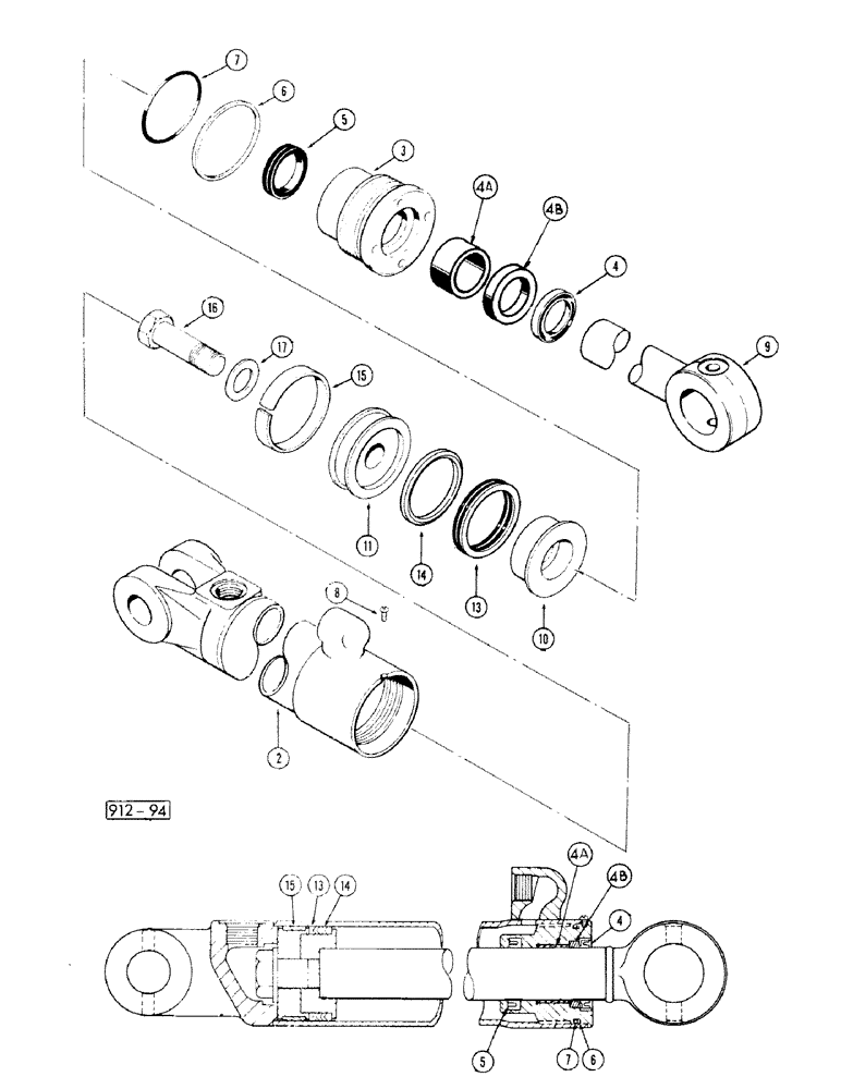 Схема запчастей Case 35 - (176) - BACKHOE BOOM CYLINDER 