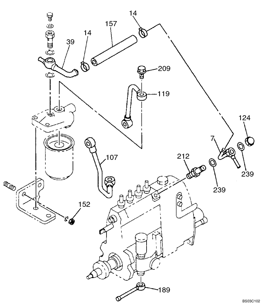 Схема запчастей Case CX75SR - (03-13) - PUMP - FUEL SYSTEM (03) - FUEL SYSTEM