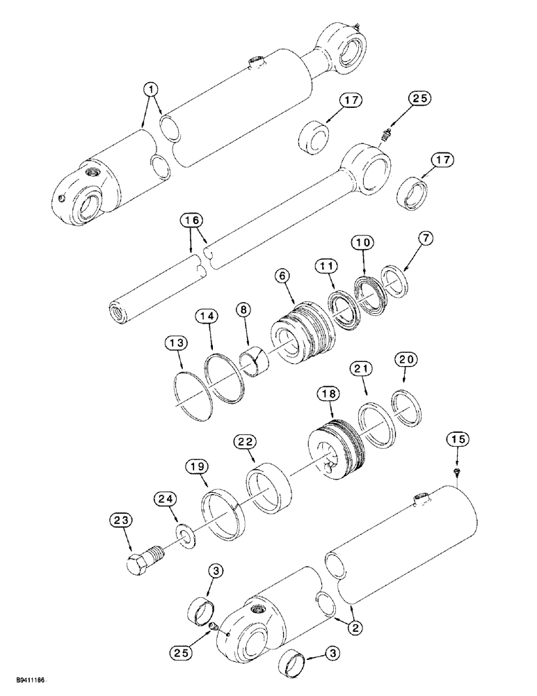 Схема запчастей Case 580L - (8-148) - BACKHOE BOOM CYLINDER (08) - HYDRAULICS