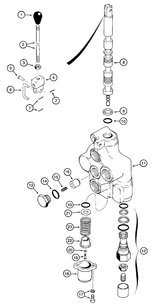 Схема запчастей Case 460 - (8-112) - REMOTE HYDRAULIC CONTROL VALVE ASSEMBLY, 107081A1 (08) - HYDRAULICS