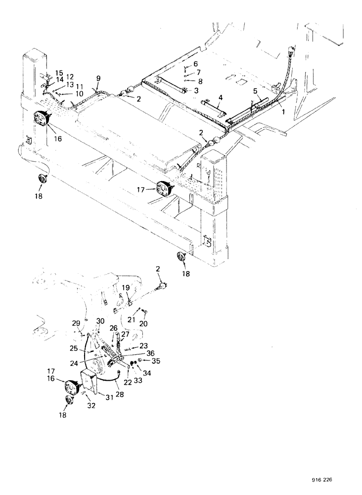 Схема запчастей Case 580F - (047A) - ELECTRICAL REAR LIGHTS, STARTING WITH NO 3.823.702 (55) - ELECTRICAL SYSTEMS
