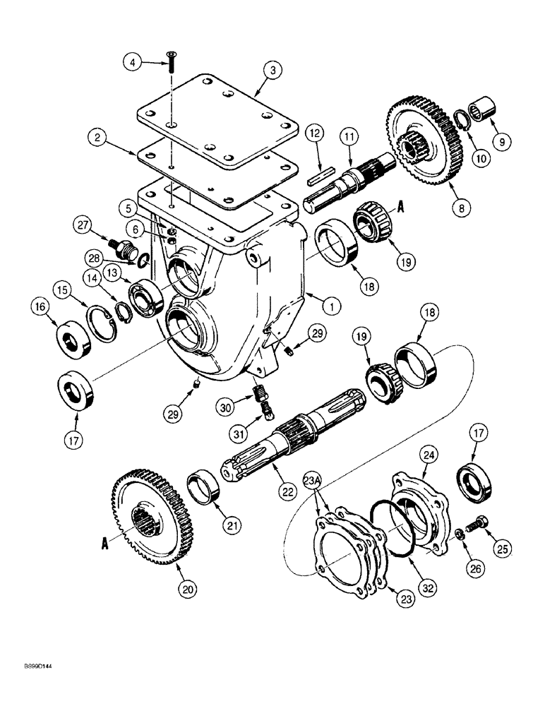 Схема запчастей Case 860 - (9-088) - HYDRA-BORER GEARBOX ASSEMBLY - H666875 (09) - CHASSIS/ATTACHMENTS
