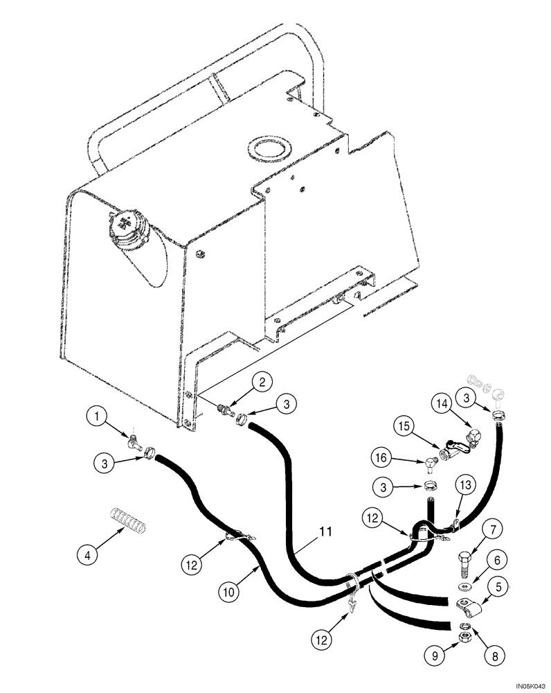 Схема запчастей Case 550H-IND - (03-08) - FUEL LINES, MODELS WITH TURBOCHARGER (03) - FUEL SYSTEM