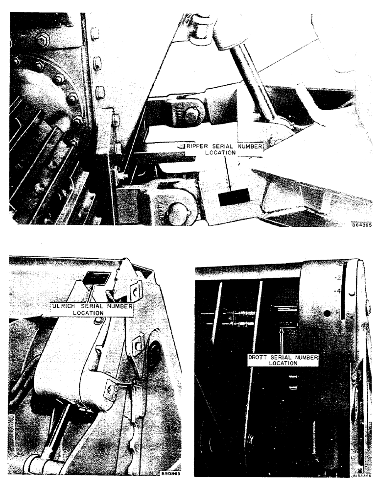 Схема запчастей Case 1150 - (003) - SERIAL NUMBER LOCATIONS - CONTINUED (00) - GENERAL
