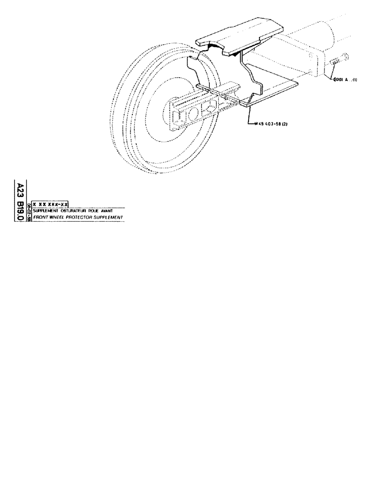 Схема запчастей Case 90BCL - (092) - FRONT WHEEL PROTECTOR SUPPLEMENT (04) - UNDERCARRIAGE