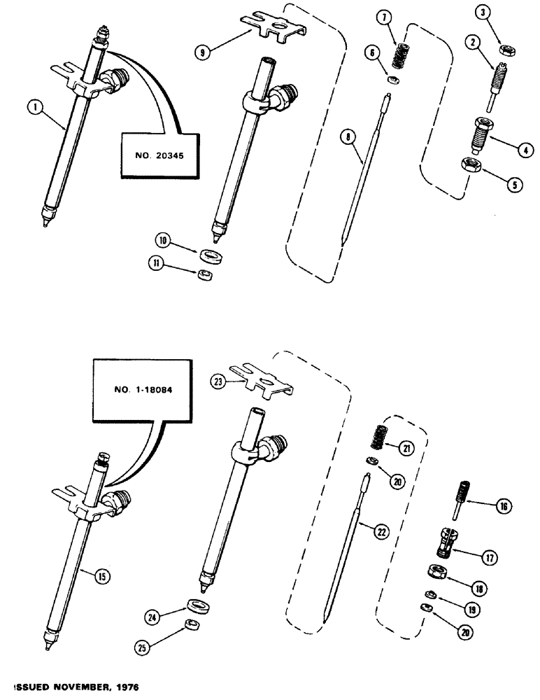 Схема запчастей Case 400C - (045G) - A62809 FUEL INJECTION NOZZLE, (336B) DIESEL ENGINE, WITH TURBO-CHARGER (03) - FUEL SYSTEM