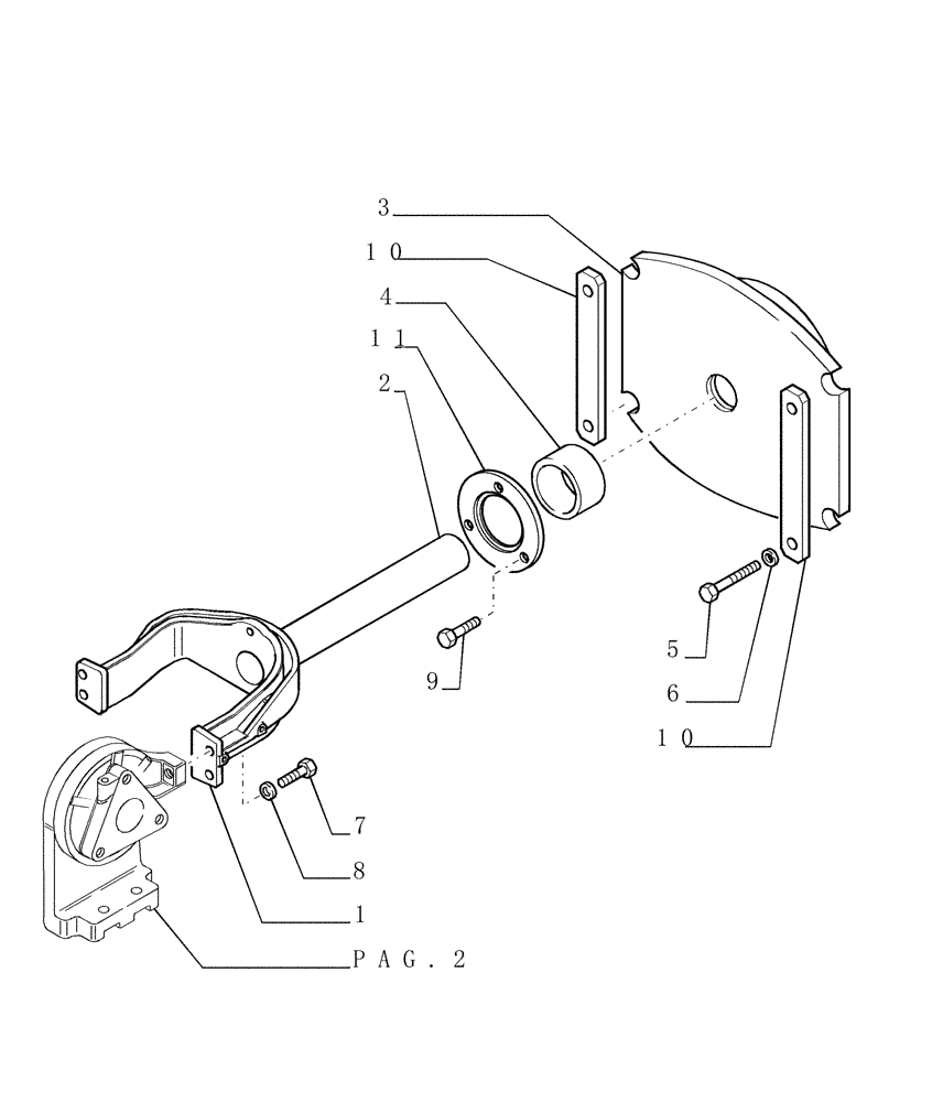 Схема запчастей Case 1850K - (2.346[03]) - TRACK IDLER - YOKE (04) - UNDERCARRIAGE