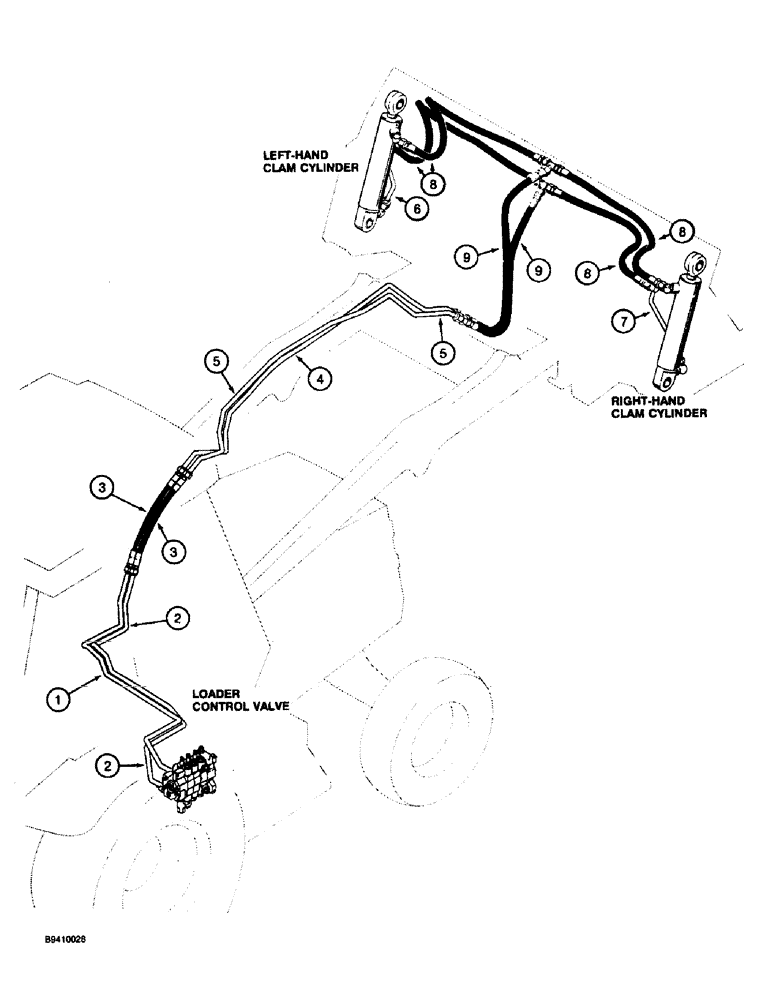 Схема запчастей Case 580L - (1-16) - PICTORIAL INDEX, LOADER HYDRAULICS, CLAM CYLINDER (00) - PICTORIAL INDEX