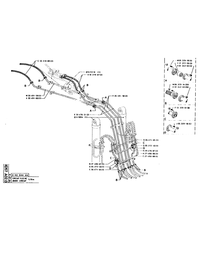 Схема запчастей Case 160CK - (289) - BOOM CIRCUIT (09) - BOOMS
