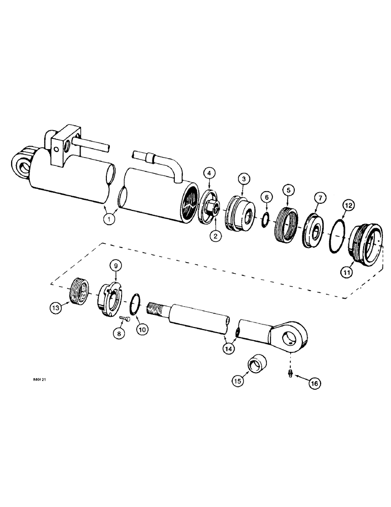 Схема запчастей Case 1187 - (276) - GRAB ARM AND CUTTER ARM CYLINDER, USED WITH FELLER BUNCHER AND ROTARY CUTTER (07) - HYDRAULIC SYSTEM