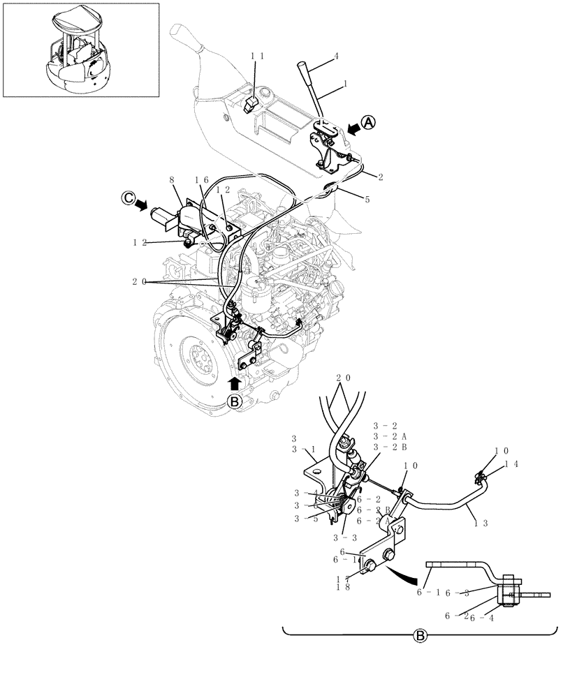 Схема запчастей Case CX27B - (065-01[1]) - ENGINE ACCELERATOR CONTROLS (WITH DECEL) (10) - ENGINE