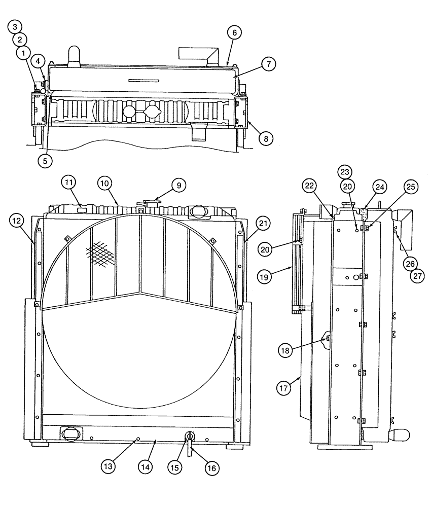 Схема запчастей Case 9060 - (2-06) - RADIATOR (02) - ENGINE