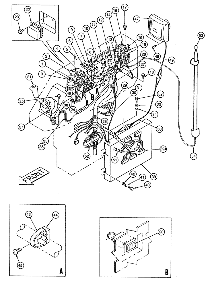 Схема запчастей Case 9060 - (4-16) - RIGHT-HAND CONSOLE AND HARNESS (04) - ELECTRICAL SYSTEMS