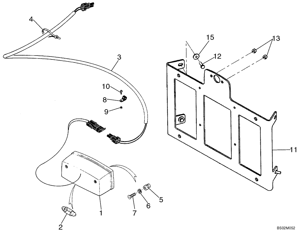 Схема запчастей Case 821C - (04-25) - LAMP, LICENSE PLATE (Nov 30 2009 3:12PM) (04) - ELECTRICAL SYSTEMS