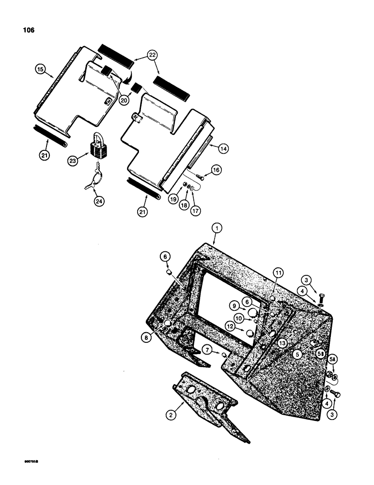 Схема запчастей Case 580SD - (106) - INSTRUMENT PANEL AND COVERS (04) - ELECTRICAL SYSTEMS