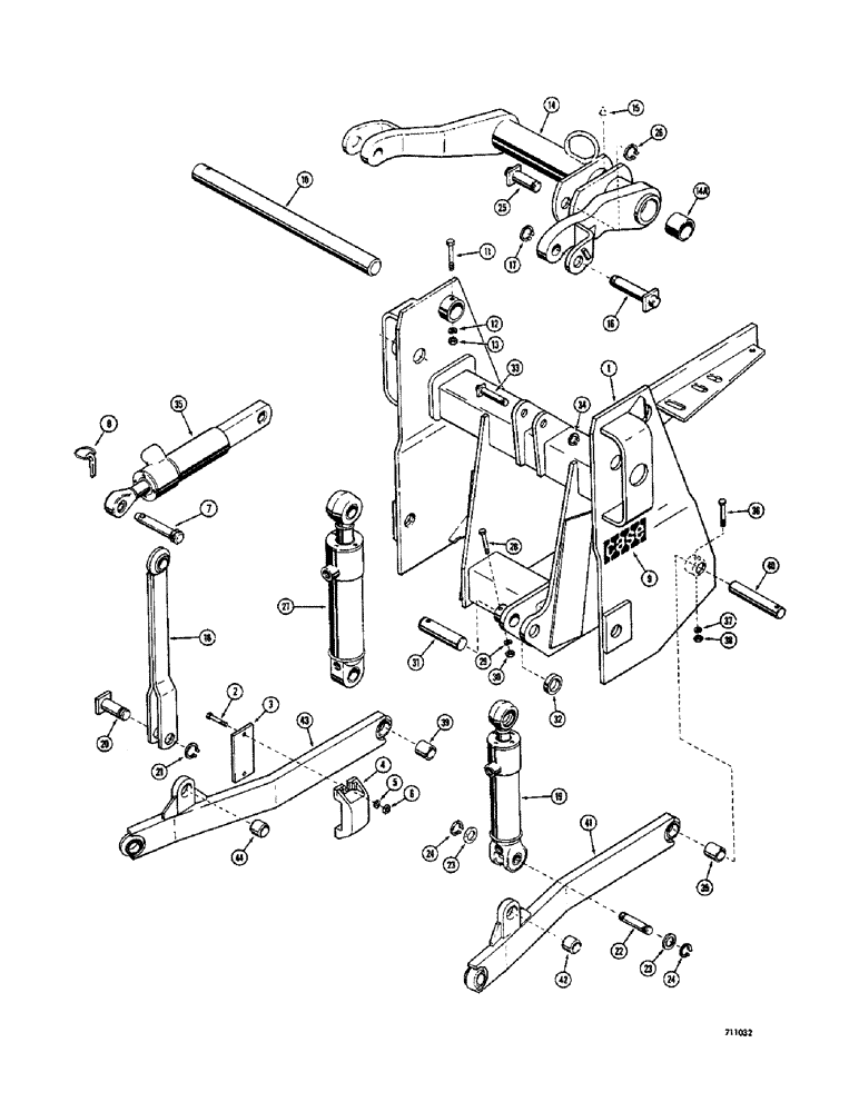 Схема запчастей Case 26B - (048) - 3-POINT HITCH MOUNTING FRAME AND RELATED PARTS 