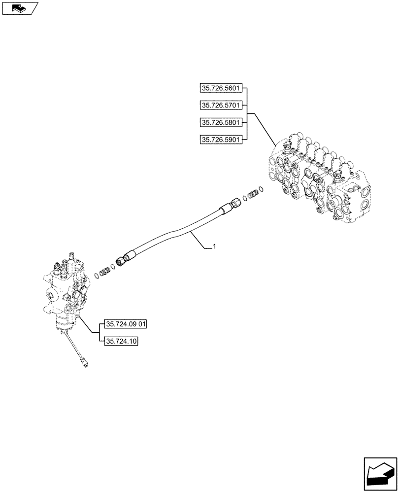 Схема запчастей Case 590SN - (35.726.42) - HYDRAULIC SYSTEM (35) - HYDRAULIC SYSTEMS