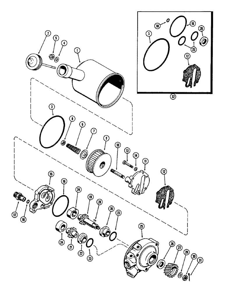 Схема запчастей Case 580 - (130) - A36559 POWER STEERING PUMP, HYDROSTATIC STEERING (41) - STEERING