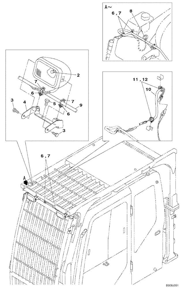 Схема запчастей Case CX800B - (04-08) - LAMP, WORK (04) - ELECTRICAL SYSTEMS