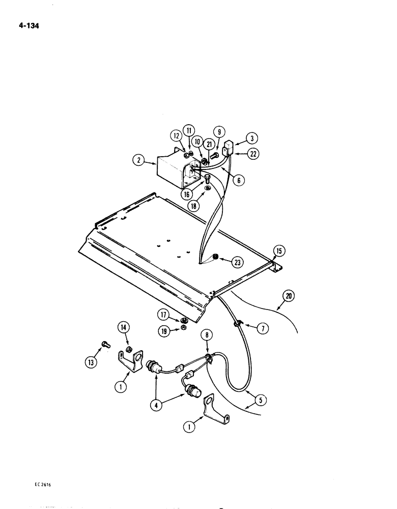 Схема запчастей Case 1825 - (4-134) - BACKUP ALARM, OPTIONAL (04) - ELECTRICAL SYSTEMS