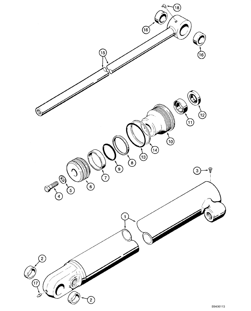 Схема запчастей Case 1845C - (08-28) - CYLINDER ASSY - LOADER BUCKET (08) - HYDRAULICS