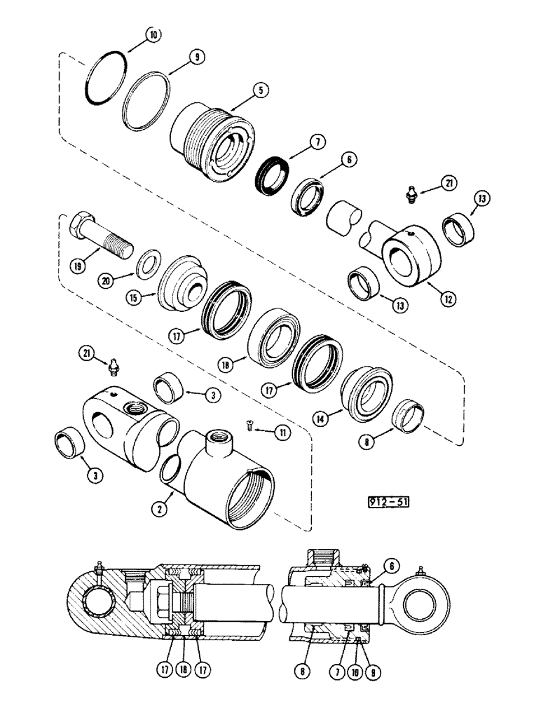 Схема запчастей Case 35 - (334) - G33456 CYLINDER - LIFT 