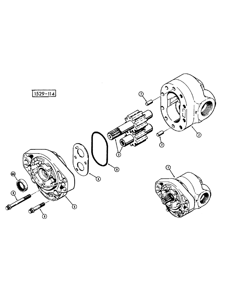 Схема запчастей Case 1529 - (045A) - HYDRAULIC PUMP, STARTING FROM NO. 3755880 