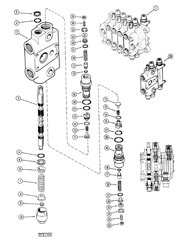 Схема запчастей Case 35 - (190) - SWING CONTROL SECTION G33072 