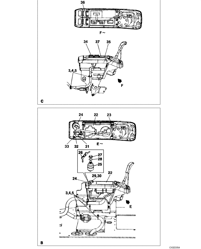 Схема запчастей Case CX75SR - (04-04) - ELECTRICAL - CAB (04) - ELECTRICAL SYSTEMS