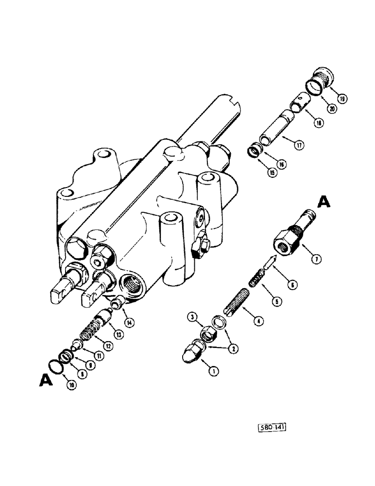 Схема запчастей Case 35 - (080) - MAIN RELIEF VALVE 