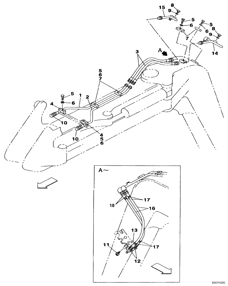Схема запчастей Case CX75SR - (08-52) - HYDRAULICS, AUXILIARY ATTACHMENT - OFFSET BOOM LINE (08) - HYDRAULICS