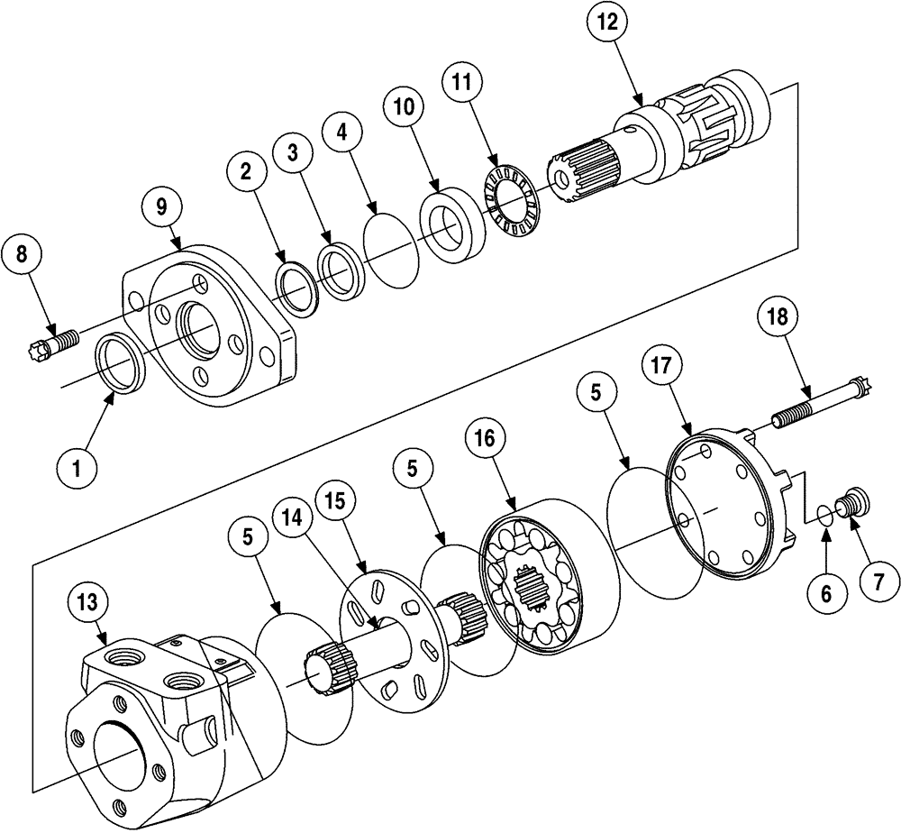 Схема запчастей Case 6010 - (08-36) - MOTOR, HYDRAULIC - DRILL FLUID, LOW FLOW (35) - HYDRAULIC SYSTEMS