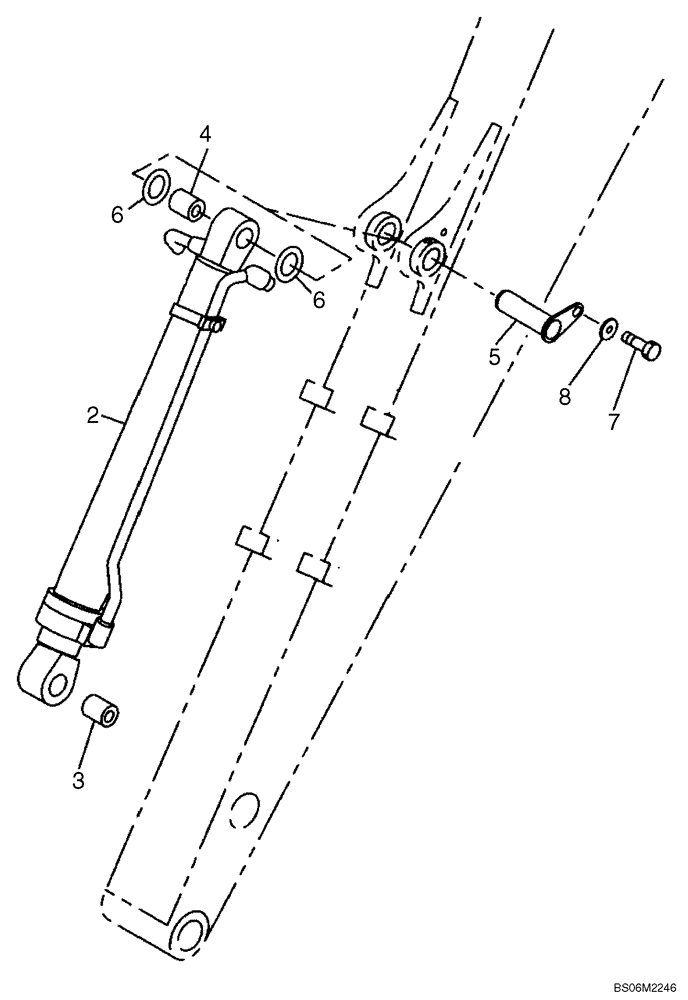Схема запчастей Case CX290B - (09-39) - BUCKET CYLINDER - MOUNTING (09) - CHASSIS/ATTACHMENTS