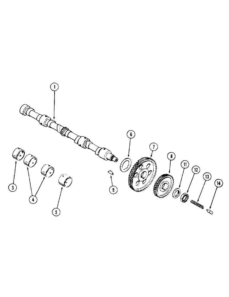 Схема запчастей Case 475 - (016) - CAMSHAFT, 336BD DIESEL ENGINE (10) - ENGINE
