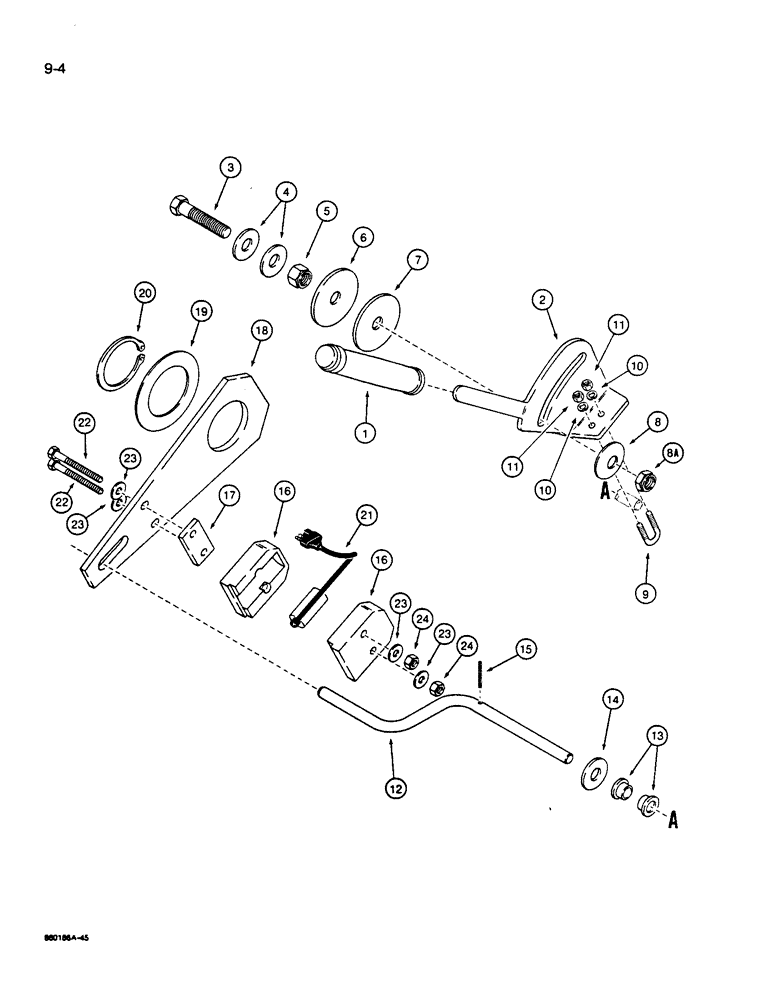 Схема запчастей Case W14B - (9-04) - LOADER BUCKET HEIGHT CONTROL (09) - CHASSIS/ATTACHMENTS