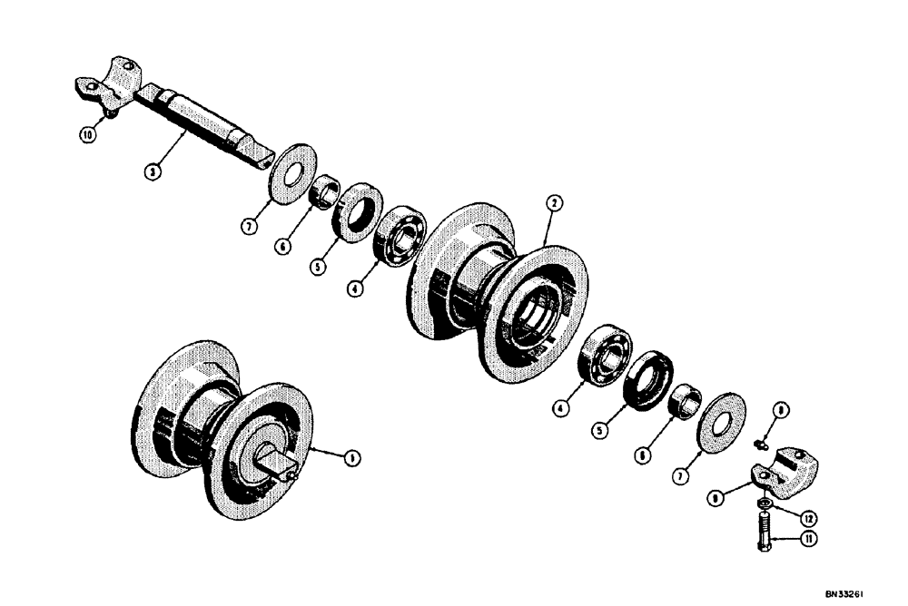 Схема запчастей Case 310E - (052) - TRACK ROLLER (04) - UNDERCARRIAGE