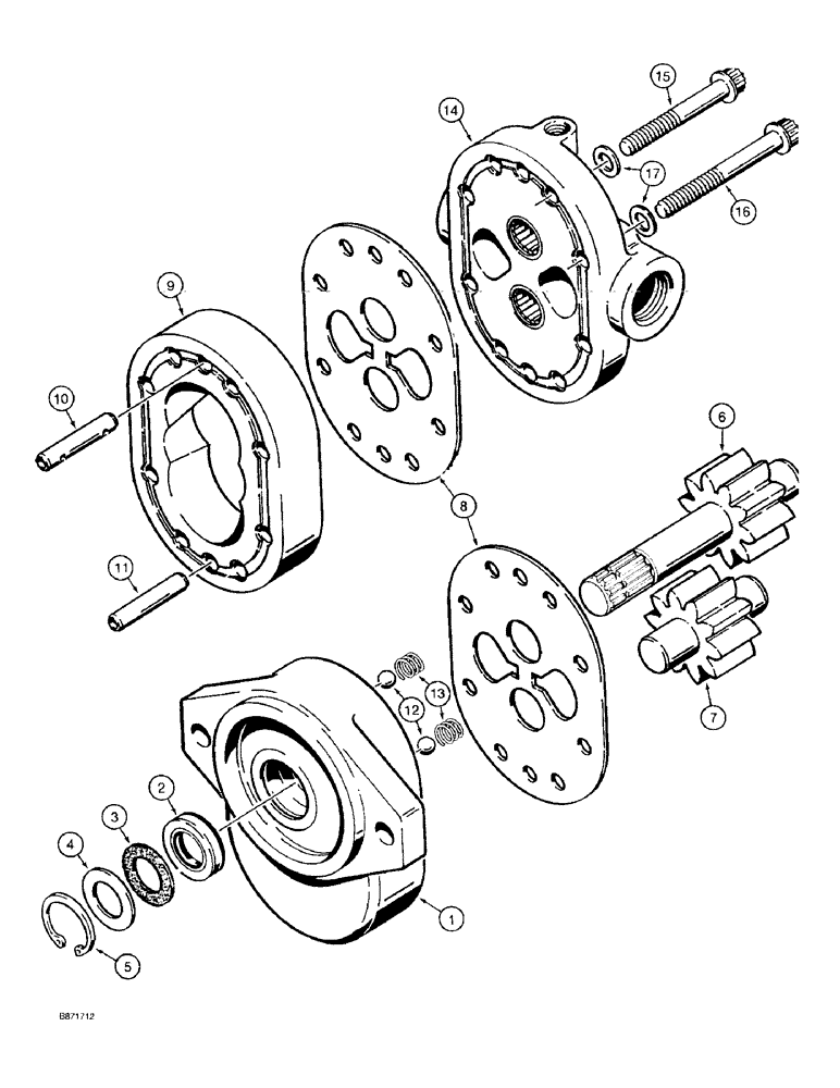 Схема запчастей Case TF300 - (6-10) - GROUND DRIVE MOTOR, H523720 (06) - POWER TRAIN