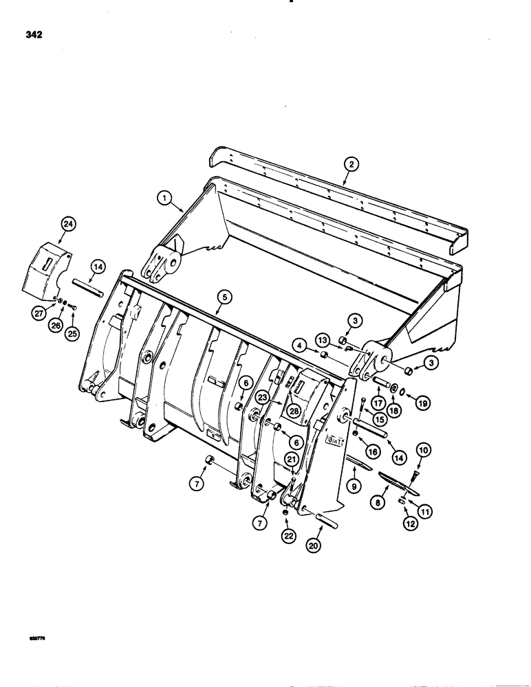 Схема запчастей Case 1150C - (342) - LOADER CLAM BUCKET (09) - CHASSIS/ATTACHMENTS