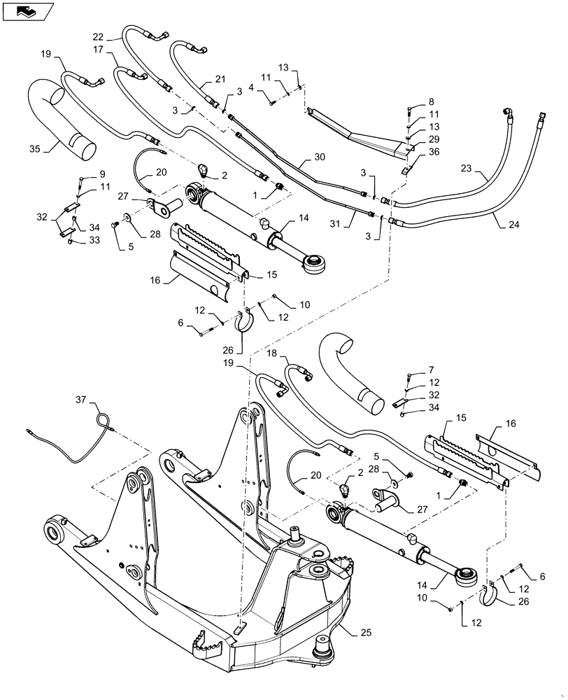 Схема запчастей Case 850K - (09-01) - FRAME, LIFT - CYLINDERS, MOUNTING (09) - CHASSIS/ATTACHMENTS