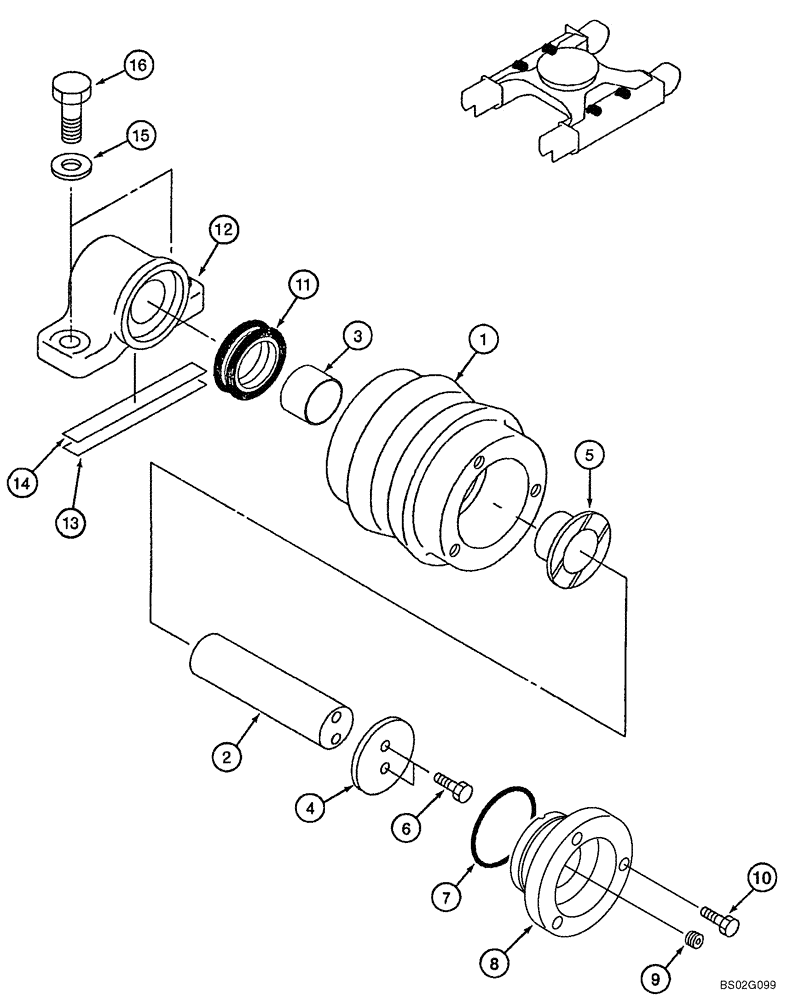 Схема запчастей Case CX240 - (05-07A) - TRACK - ROLLER, UPPER; PIN DAC0724171 - (11) - TRACKS/STEERING